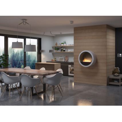 InFire - Chimenea de pared BIO d. 70 cm 3kW blanco