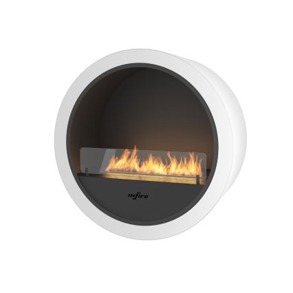 InFire - Chimenea de pared BIO d. 70 cm 3kW blanco