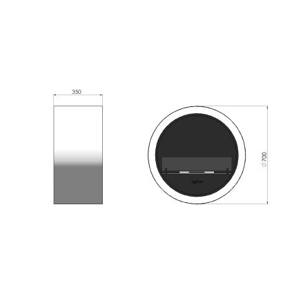 InFire - Chimenea de pared BIO d. 70 cm 3kW blanco