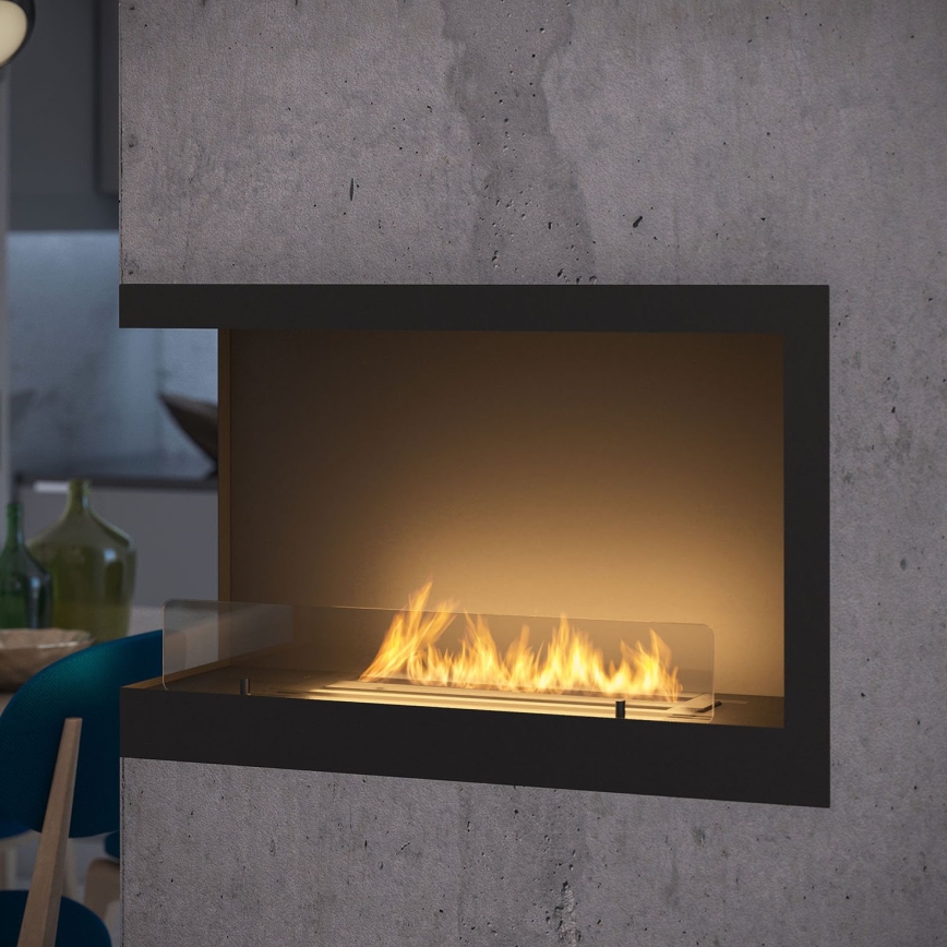 InFire - Chimenea esquinera BIO 84x54 cm 3kW negro