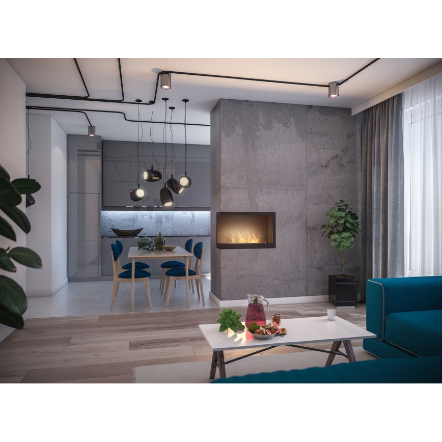 InFire - Chimenea esquinera BIO 84x54 cm 3kW negro