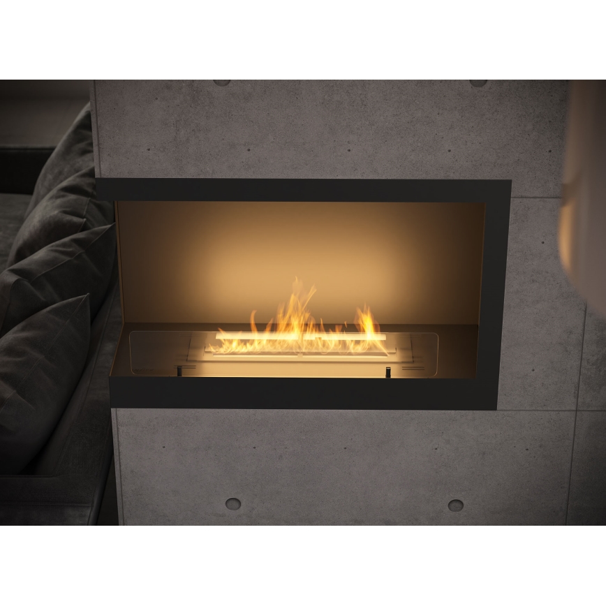 InFire - Chimenea esquinera BIO 84x54 cm 3kW negro