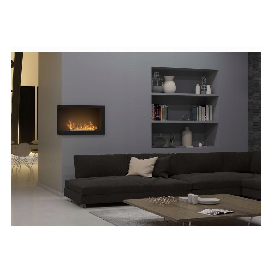 InFire - Chimenea esquinera BIO 84x54 cm 3kW negro