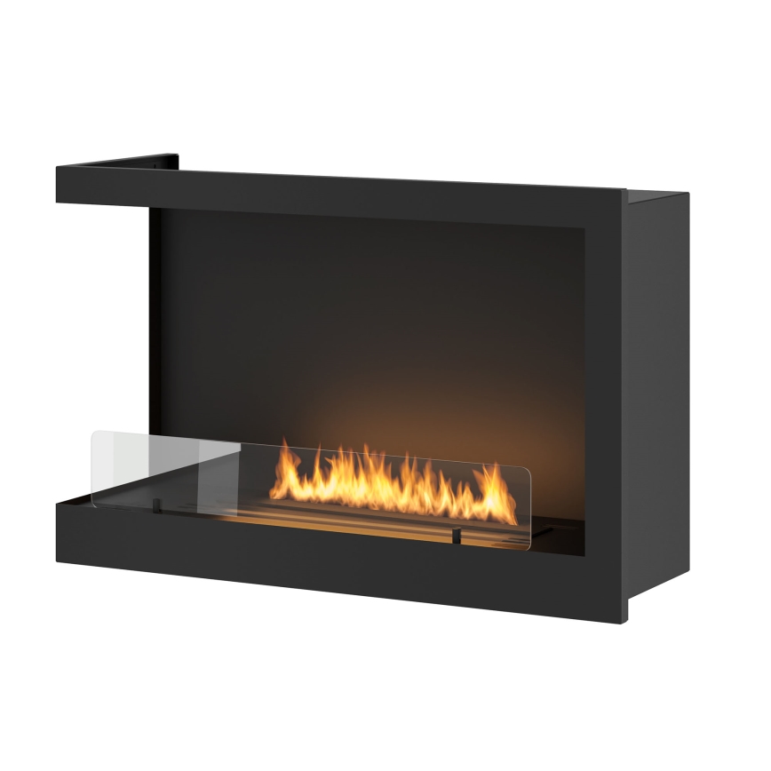 InFire - Chimenea esquinera BIO 84x54 cm 3kW negro