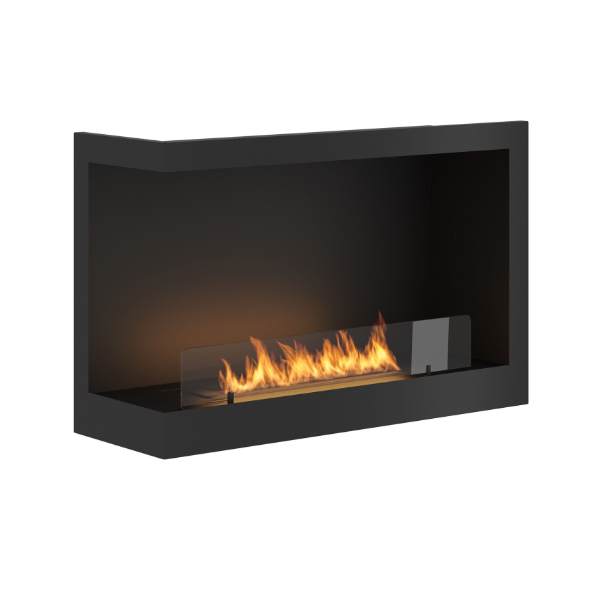 InFire - Chimenea esquinera BIO 84x54 cm 3kW negro