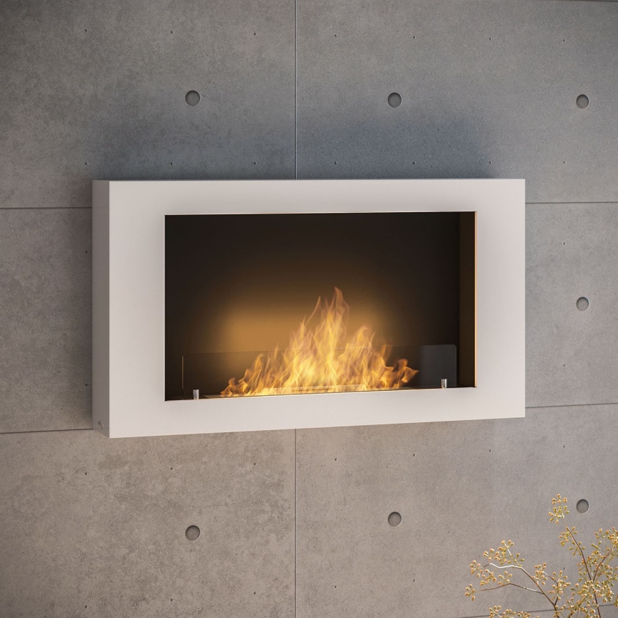 InFire - Chimenea mural BIO 100x56 cm 3kW blanco