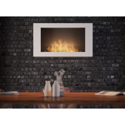 InFire - Chimenea mural BIO 100x56 cm 3kW blanco