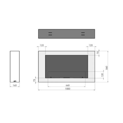 InFire - Chimenea mural BIO 100x56 cm 3kW blanco
