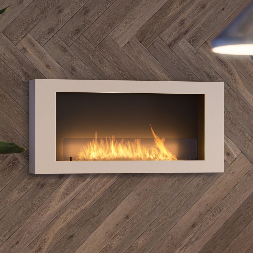 InFire - Chimenea mural BIO 120x56 cm 3kW blanco