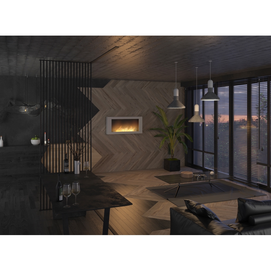 InFire - Chimenea mural BIO 120x56 cm 3kW blanco