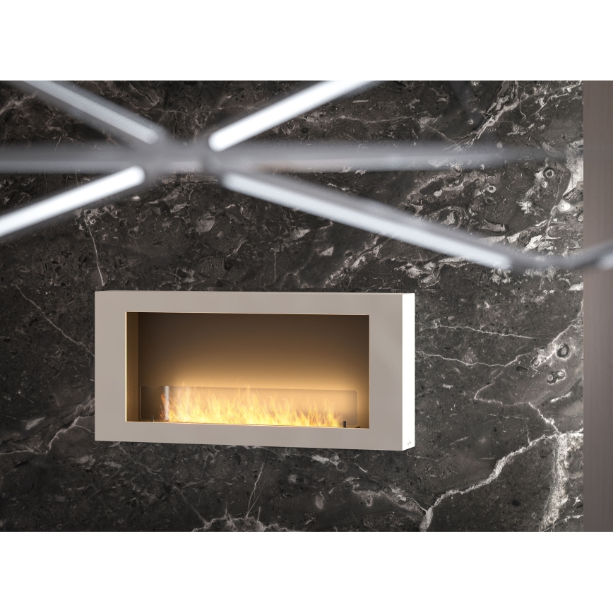 InFire - Chimenea mural BIO 120x56 cm 3kW blanco