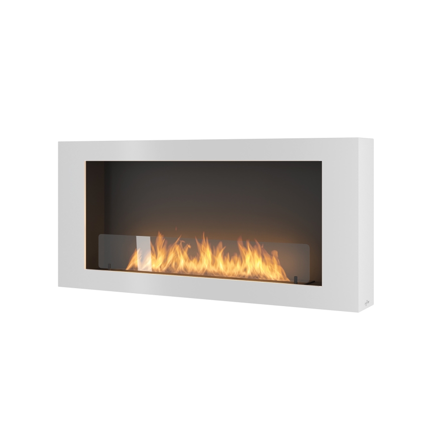 InFire - Chimenea mural BIO 120x56 cm 3kW blanco