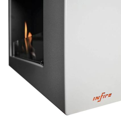 InFire - Chimenea mural BIO 120x56 cm 3kW blanco