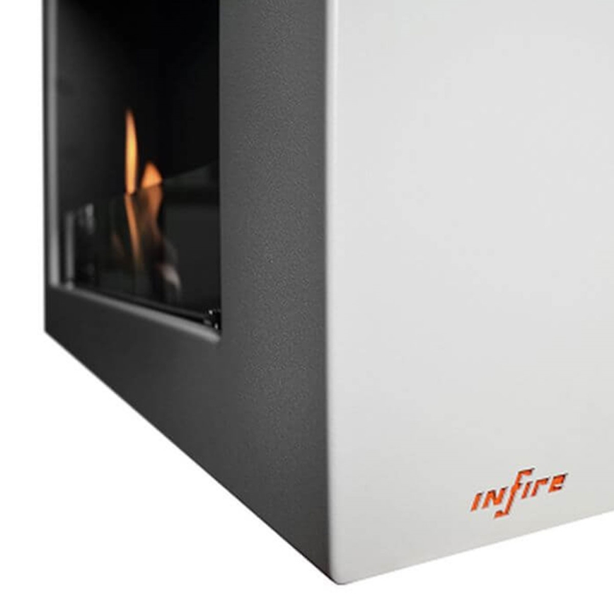 InFire - Chimenea mural BIO 120x56 cm 3kW blanco