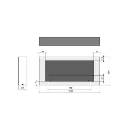 InFire - Chimenea mural BIO 120x56 cm 3kW blanco