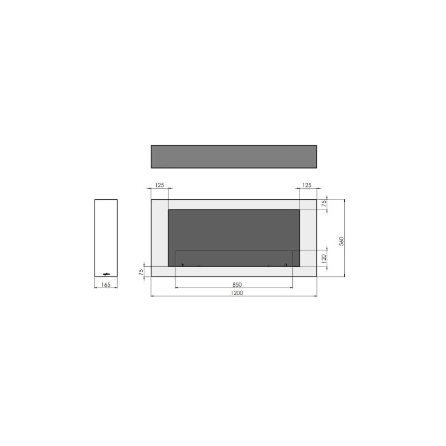 InFire - Chimenea mural BIO 120x56 cm 3kW blanco