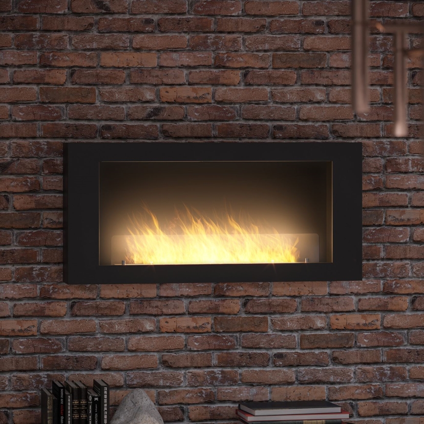 InFire - Chimenea mural BIO 120x56 cm 3kW negro