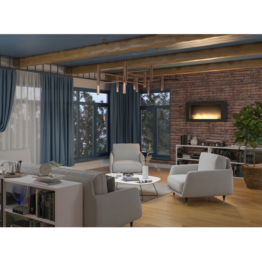InFire - Chimenea mural BIO 120x56 cm 3kW negro