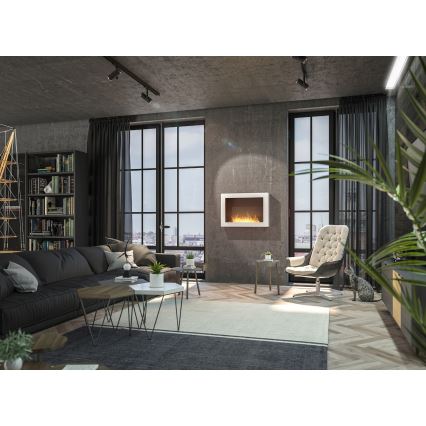 InFire - Chimenea mural BIO 80x56 cm 3kW blanco
