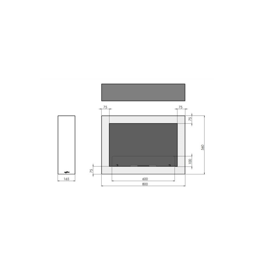 InFire - Chimenea mural BIO 80x56 cm 3kW blanco