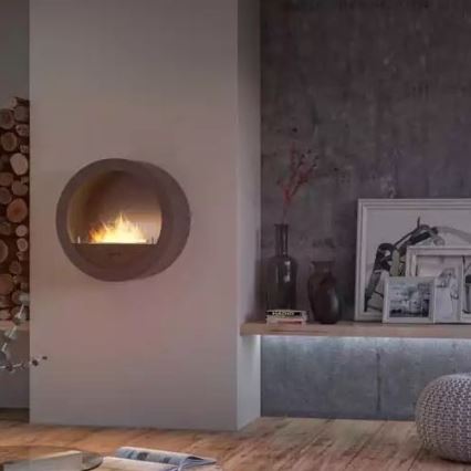 InFire - Chimenea mural BIO d. 70 cm 3kW negro