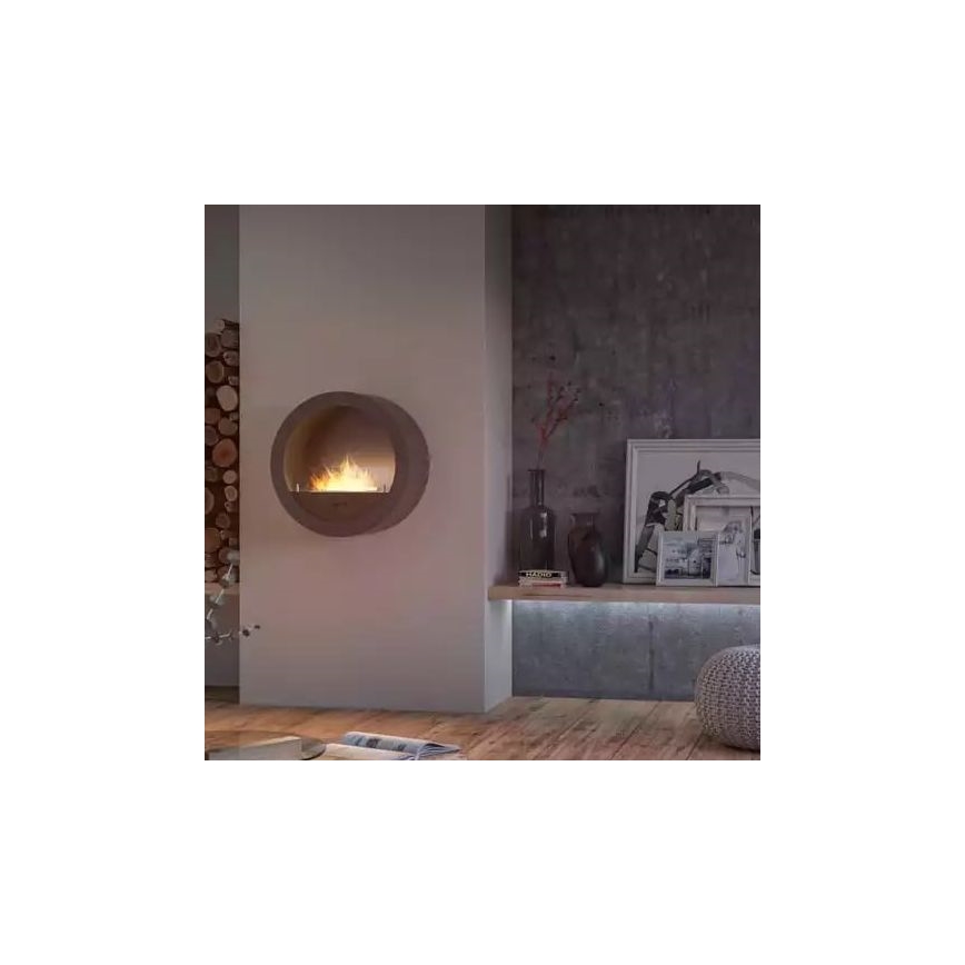 InFire - Chimenea mural BIO d. 70 cm 3kW negro