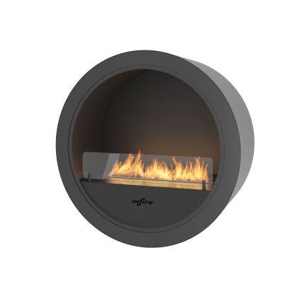 InFire - Chimenea mural BIO d. 70 cm 3kW negro