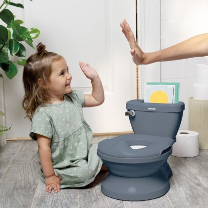 Ingenuity - Orinal infantil con sonido MY SIZE, azul, 2x AAA
