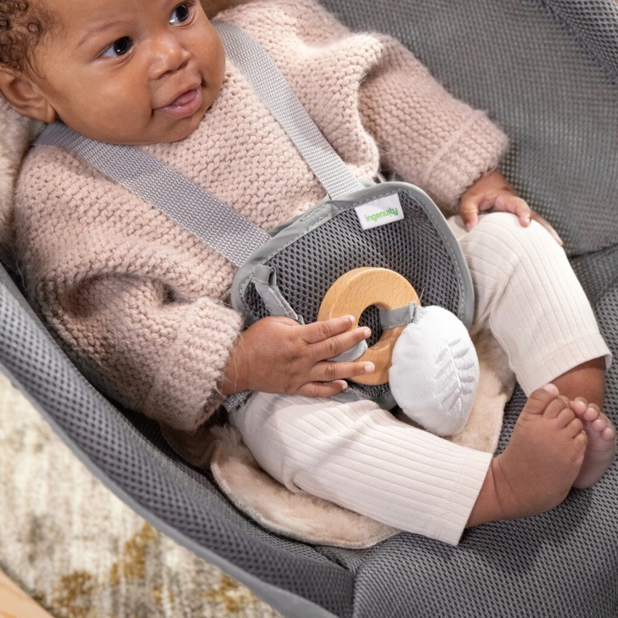 Ingenuity - Tumbona vibradora para bebés con melodía EVERY SEASON WESLEY 3xC gris
