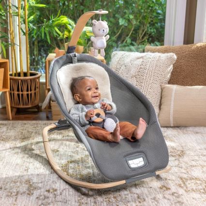 Ingenuity - Tumbona vibradora para bebés con melodía EVERY SEASON WESLEY 3xC gris