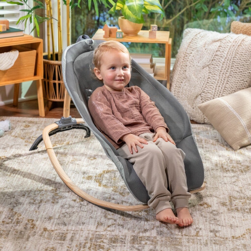 Ingenuity - Tumbona vibradora para bebés con melodía EVERY SEASON WESLEY 3xC gris