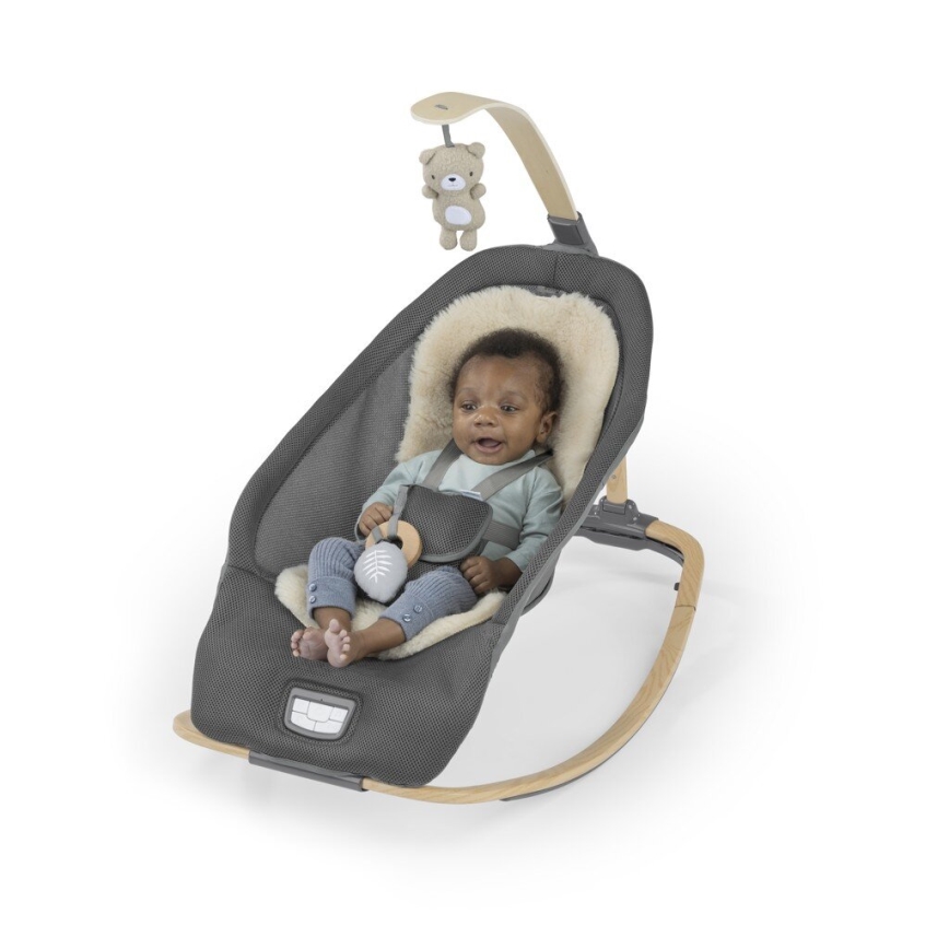 Ingenuity - Tumbona vibradora para bebés con melodía EVERY SEASON WESLEY 3xC gris