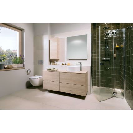 Inodoro suspendido MIO Vortex + asiento con cierre suave SoftClose MIO + pulsador de doble descarga DUAL + módulo empotrado + junta aislante