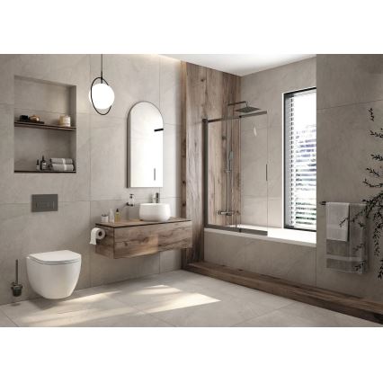 Inodoro suspendido ROUND + asiento de inodoro SoftClose ROUND + pulsador de descarga SIGMA + módulo empotrado + arandela aislante