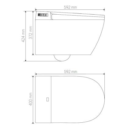 Inodoro suspendido con bidé TISVILDELEJE 1600W/230V + asiento de inodoro SoftClose + botón de descarga SIGMA + módulo empotrado + almohadilla aislante + mando a distancia