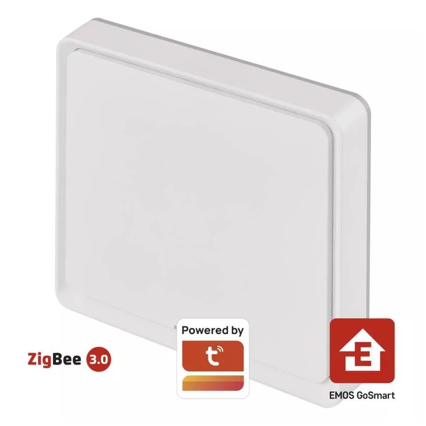 Interruptor 1 botón GoSmart 1xCR2430 Tuya blanco