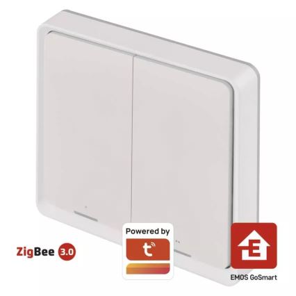 Interruptor 2 botones GoSmart 1xCR2430 Tuya blanco