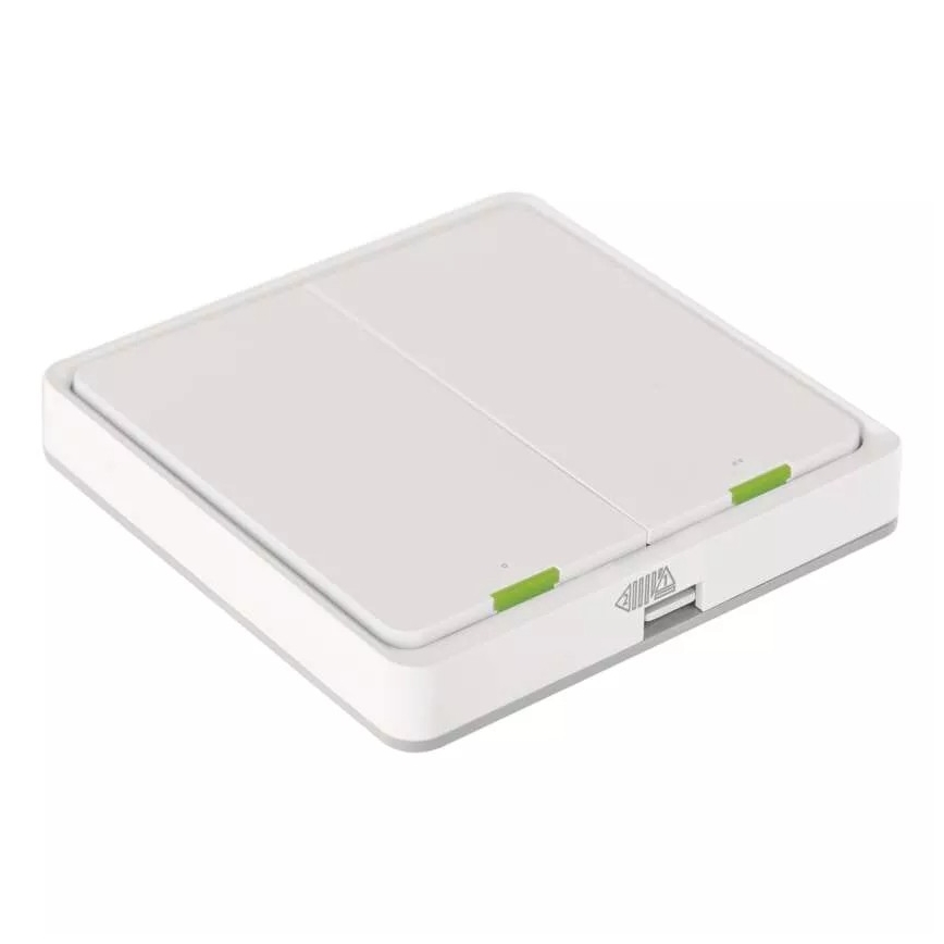 Interruptor 2 botones GoSmart 1xCR2430 Tuya blanco