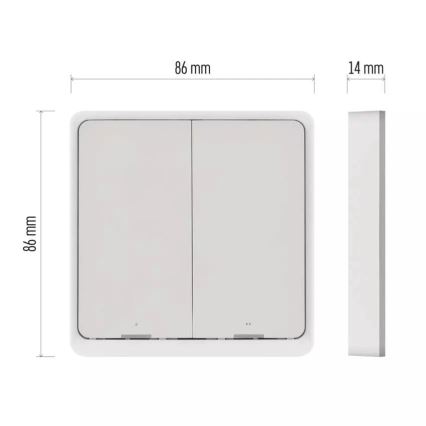 Interruptor 2 botones GoSmart 1xCR2430 Tuya blanco