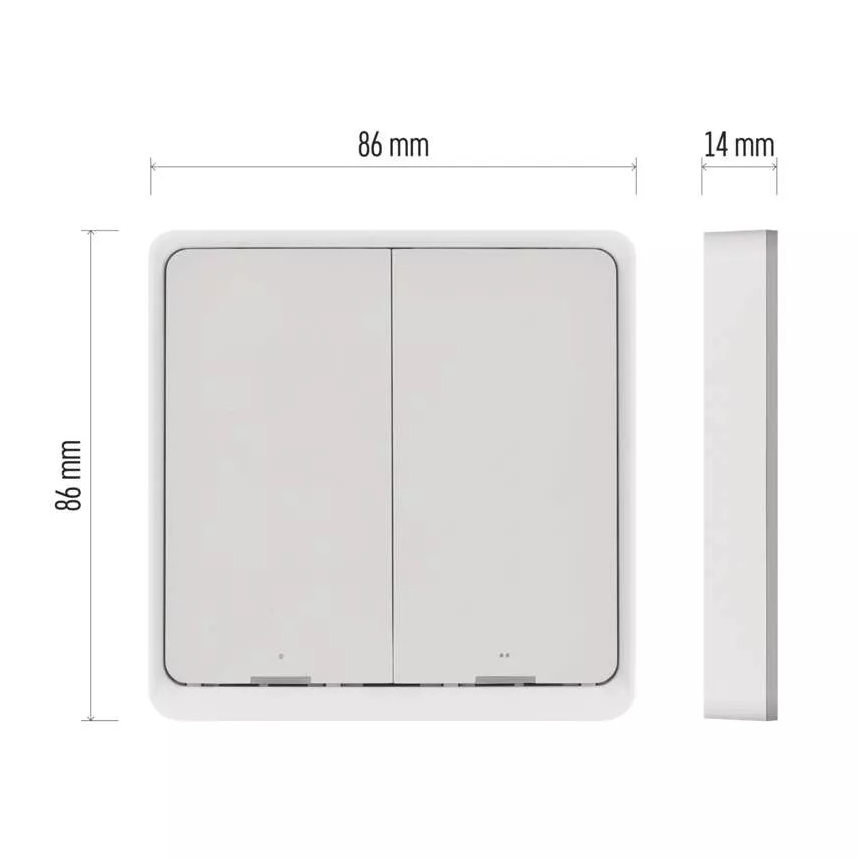 Interruptor 2 botones GoSmart 1xCR2430 Tuya blanco