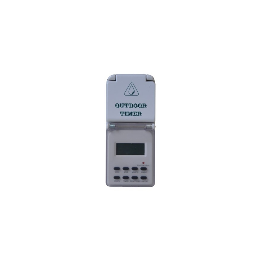 Interruptor horario digital semanal para exterior 16A/230V IP44 200 mAh