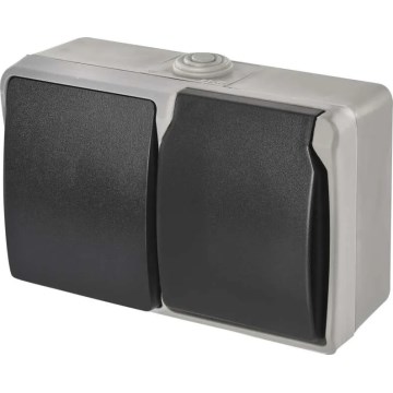 Interruptor doméstico alterno n.º 6 con enchufe 250V/16A IP44 gris