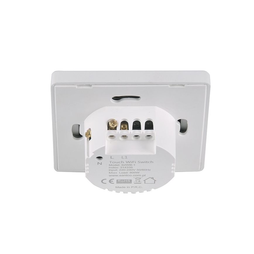 Interruptor táctil de 1 polo SMART 800W/230V blanco Wi-Fi Tuya