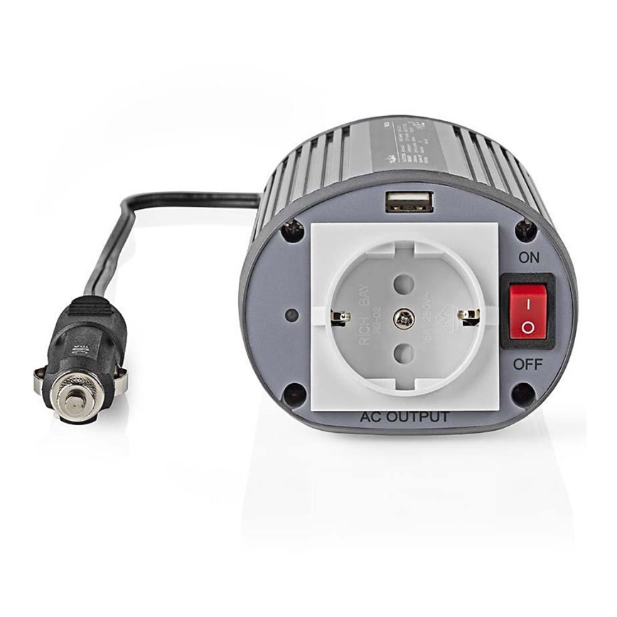 Inversor de tensión 150W/12/230V + USB