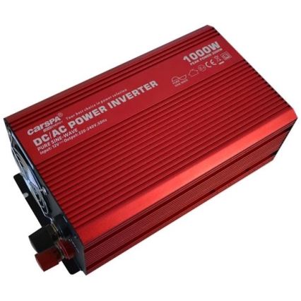 Inversor de tensión CARSPA 1000W/12/230V + USB