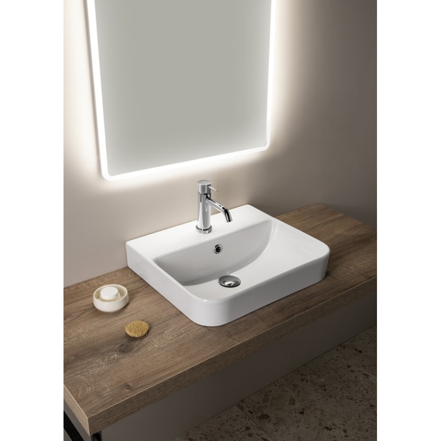 Isvea - Lavabo de encimera SOTT AQUA 48 x 42 cm cerámica/blanco