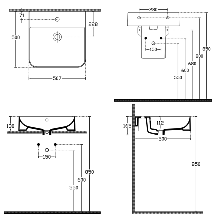 Isvea - Lavabo de sobremesa/suspendido SOTT AQUA 50x50 cm cerámica/blanco