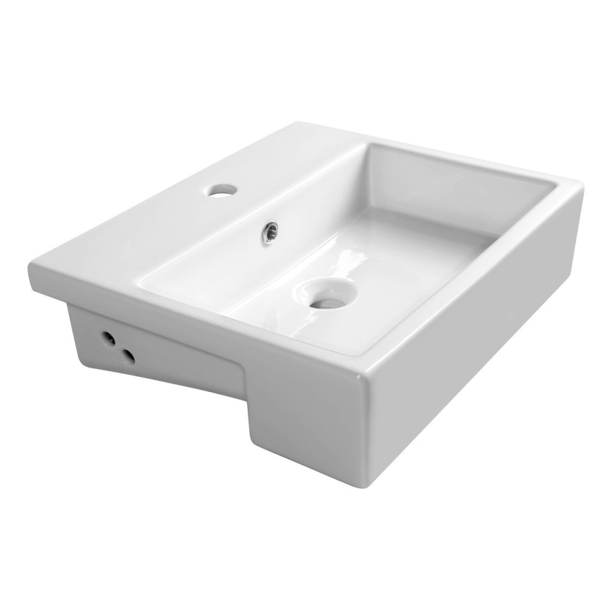 Isvea - Lavabo semiempotrado PURITY 50x42 cm cerámica/blanco