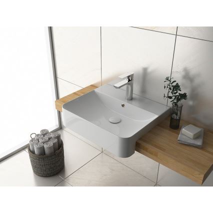 Isvea - Lavabo semiempotrado SOTT AQUA 59x49 cm cerámica/blanco