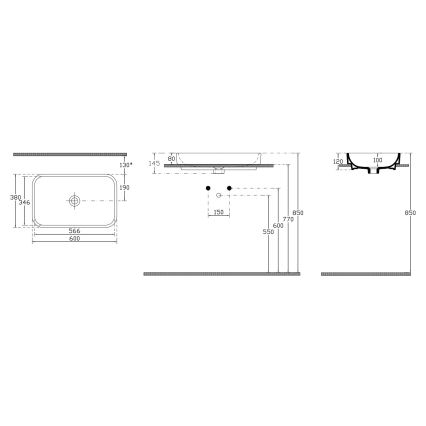 Isvea - Lavabo sobre encimera AQUA 60x38 cm cerámica/blanco